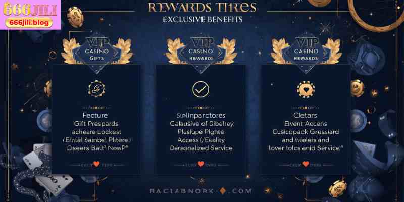 VIP casino rewards tiers and exclusive benefits illustration
