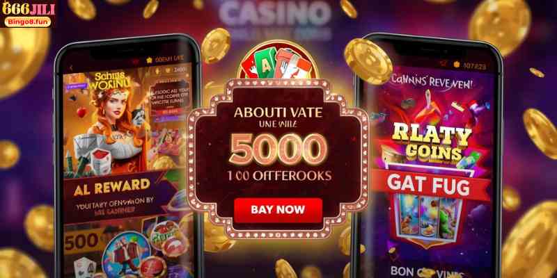 Mobile casino app showing reward notifications and bonuses